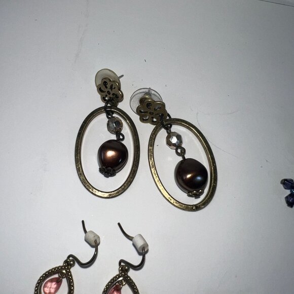 Assorted Womens Fashion Earrings Set Of 7 Pairs - Dangle & Drop Styles - Mixed C - Picture 2 of 7